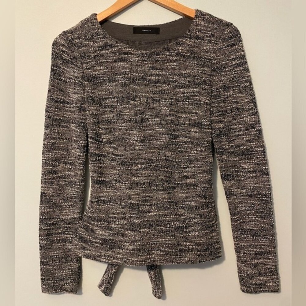 Vanilia Blouse Tie Back Tricot Dark Grey Melange Size 34